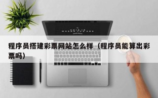 石家庄程序员搭建彩票网站怎么样（程序员能算出彩票吗）